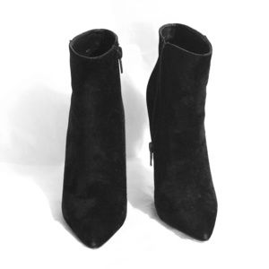 Public Desire Black Faux Suede Ankle Booties
